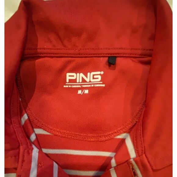 Ping Golf Men's Polo Shirt-Sensorcool-Red & Gray--Medium -EUC - Picture 6 of 9